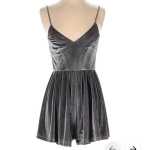 Seek the Label Grey Velvet Romper
